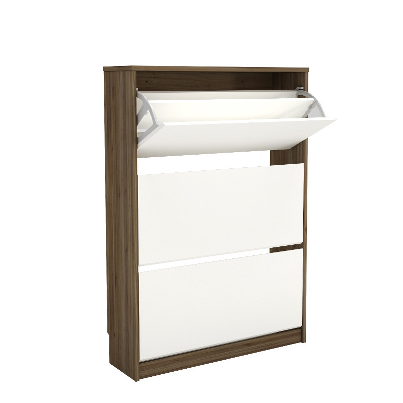 Wooden Shoe Rack Storage Cabinet With Modern Style