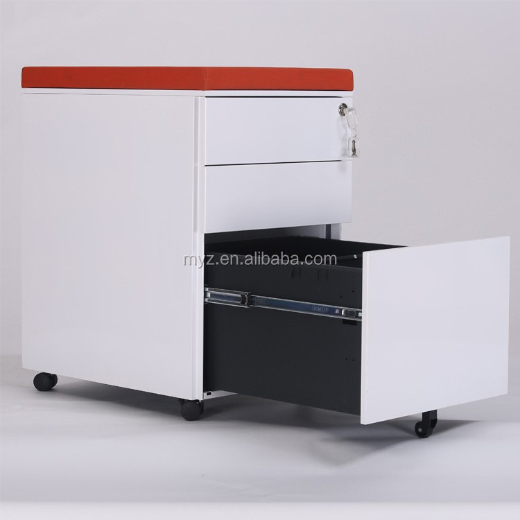 Hot sale steel office furniture metal mobile pedestal 3 drawers filing storage cabinet lockable under desk movable file cabinet