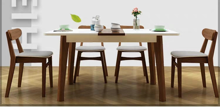 Latest designed modern dining room furniture smart extendable dining table with  tempering glass