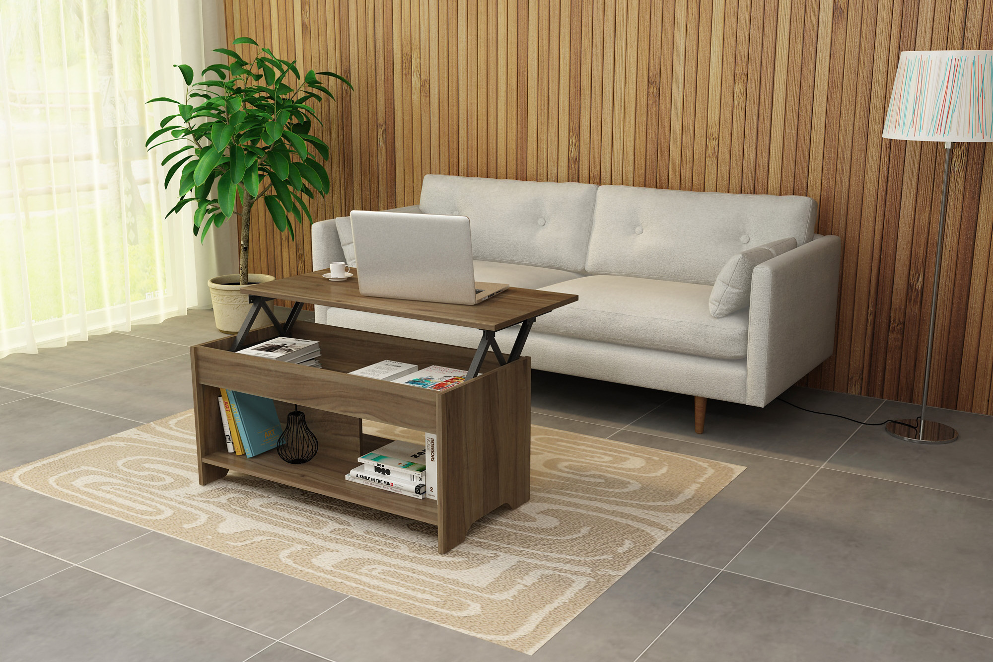 Multifunctional Wood Coffee Table  Modern Luxury Living Room Furniture Coffee Tables