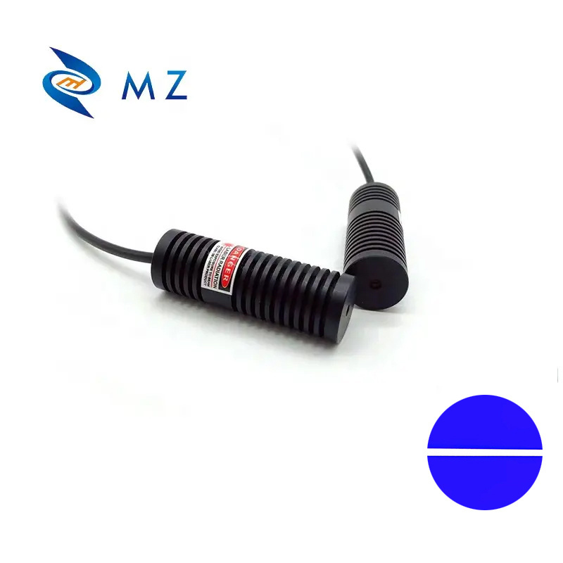 Hot Selling Compact Mini D20mm 450nm 30mw 5V 110 Degrees Industrial Grade Machine Blue Line Laser Module With Adapter