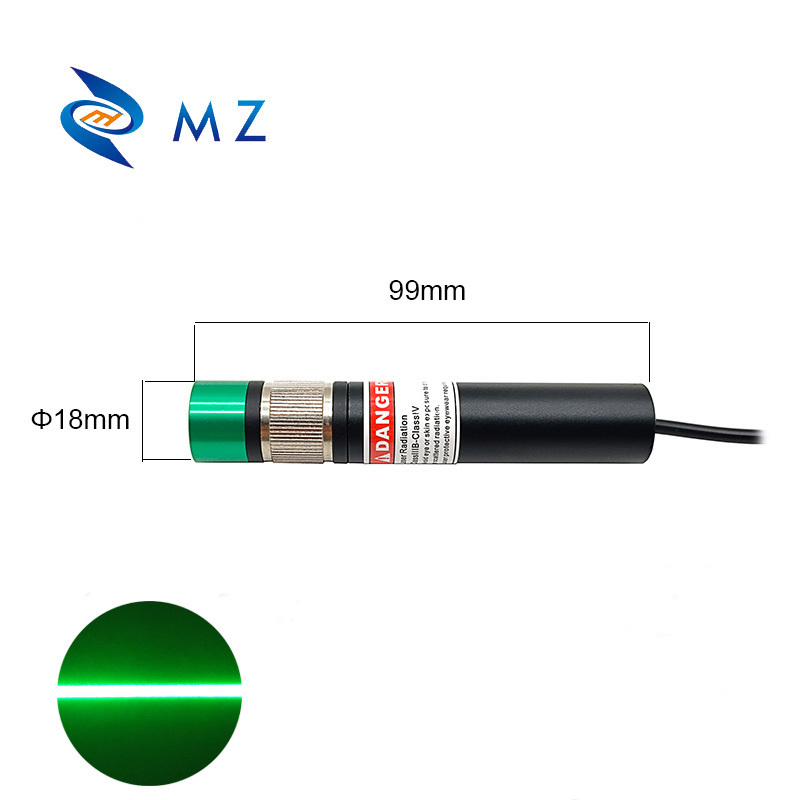 Adjustable Foucisng D18mm 520nm 30mw Powell Lens Green Line Laser structured light laser for precise three-dimensional imaging