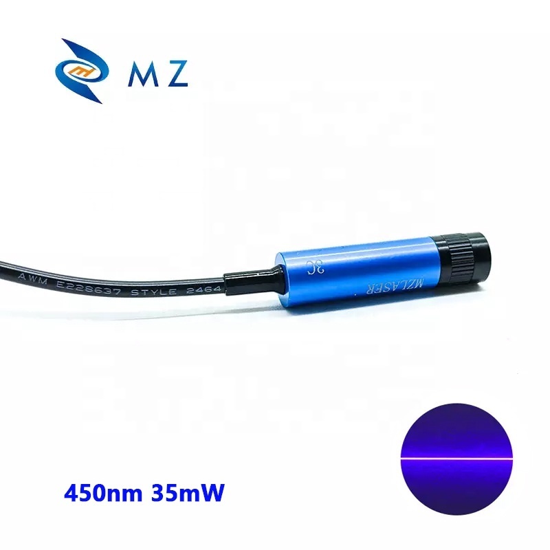 Hot Selling Compact Mini D12mm 450nm 35mW Adjustable Focusing Blue Line Laser Module Industrial Machine Blue Laser Lamp