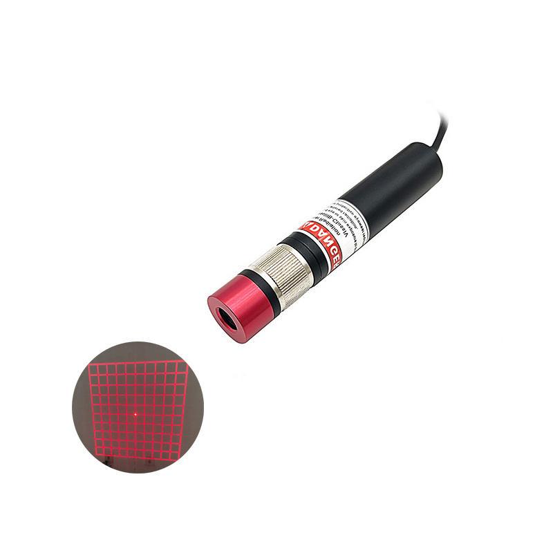 Hot Selling Adjustable Focusing D18mm 638nm 100mw DOE Lens 5V 12V 24V Red Grid Industrial Grade Laser Diode Module