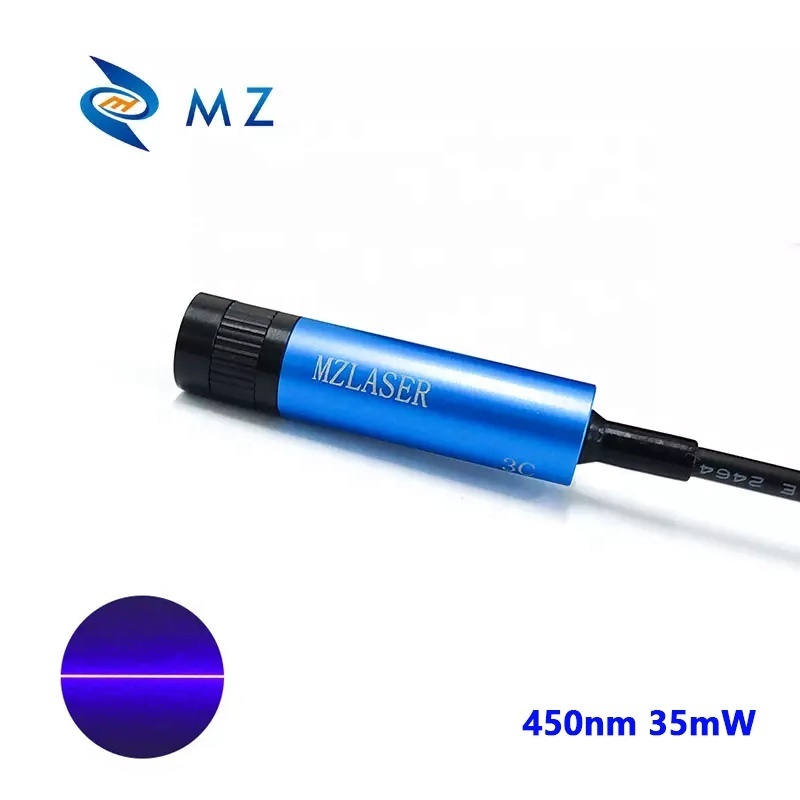 Hot Selling Compact Mini D12mm 450nm 35mW Adjustable Focusing Blue Line Laser Module Industrial Machine Blue Laser Lamp