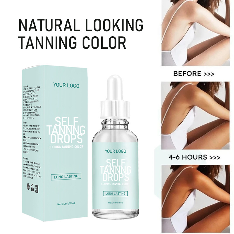 OEM  Self Tanner Private Label Long Lasting Sun Tanning Drops Oil body use tanning dop