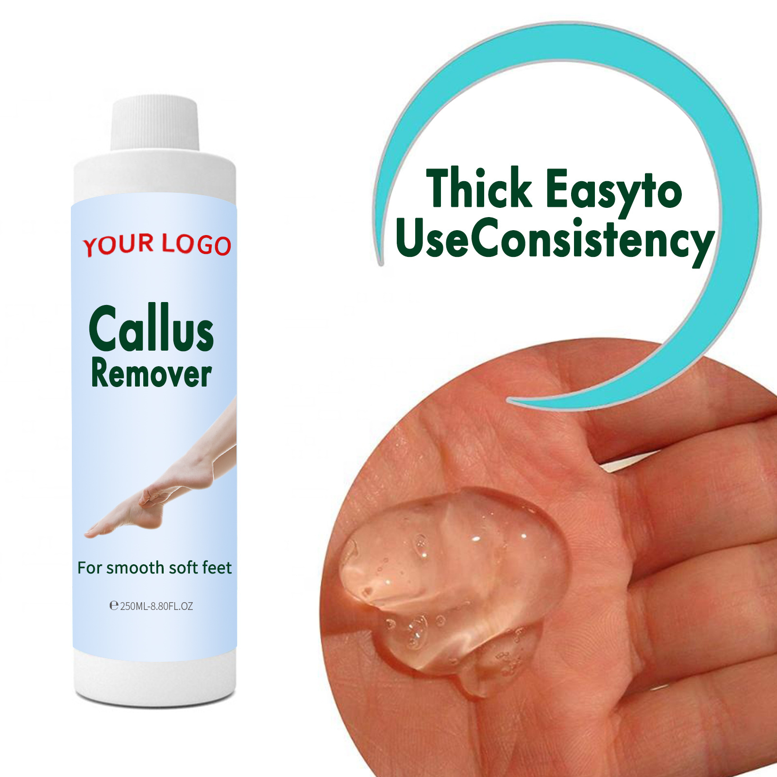 Callus Remover Feet Exfoliator Gel To Remove Calluses Dead Skin Heel Softener Pedicure Scrubber For Dry Cracked Heels