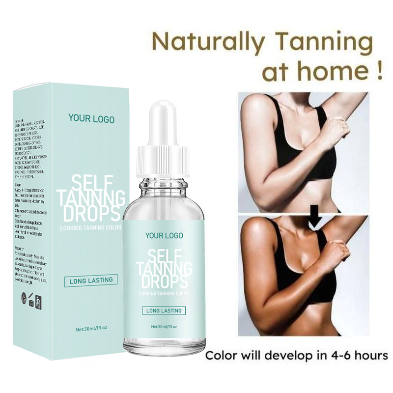 OEM  Self Tanner Private Label Long Lasting Sun Tanning Drops Oil body use tanning dop