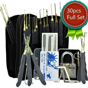 Wholesale 30pcs locksmith lock picking one transparent padlock card locksmith tool lock pick set