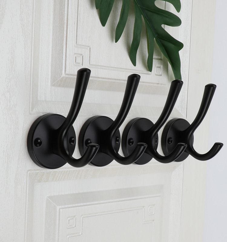 Factory Wholesale Clothes Hooks Zinc Alloy Wall Mounted Hooks for Hanging Coats Bags Hat Clothes Hooks