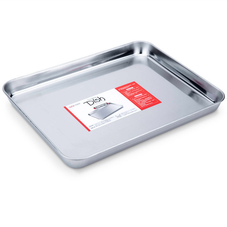 Wholesale Custom Food Grade Stainless Steel Bakeware Set Oven Baking Tray Baking Pan Baking Sheet