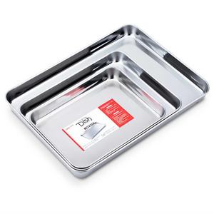 Wholesale Custom Food Grade Stainless Steel Bakeware Set Oven Baking Tray Baking Pan Baking Sheet