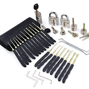 Wholesale locksmith lock picking set lock tool set lockpicking tools with 5 practice lock pick set