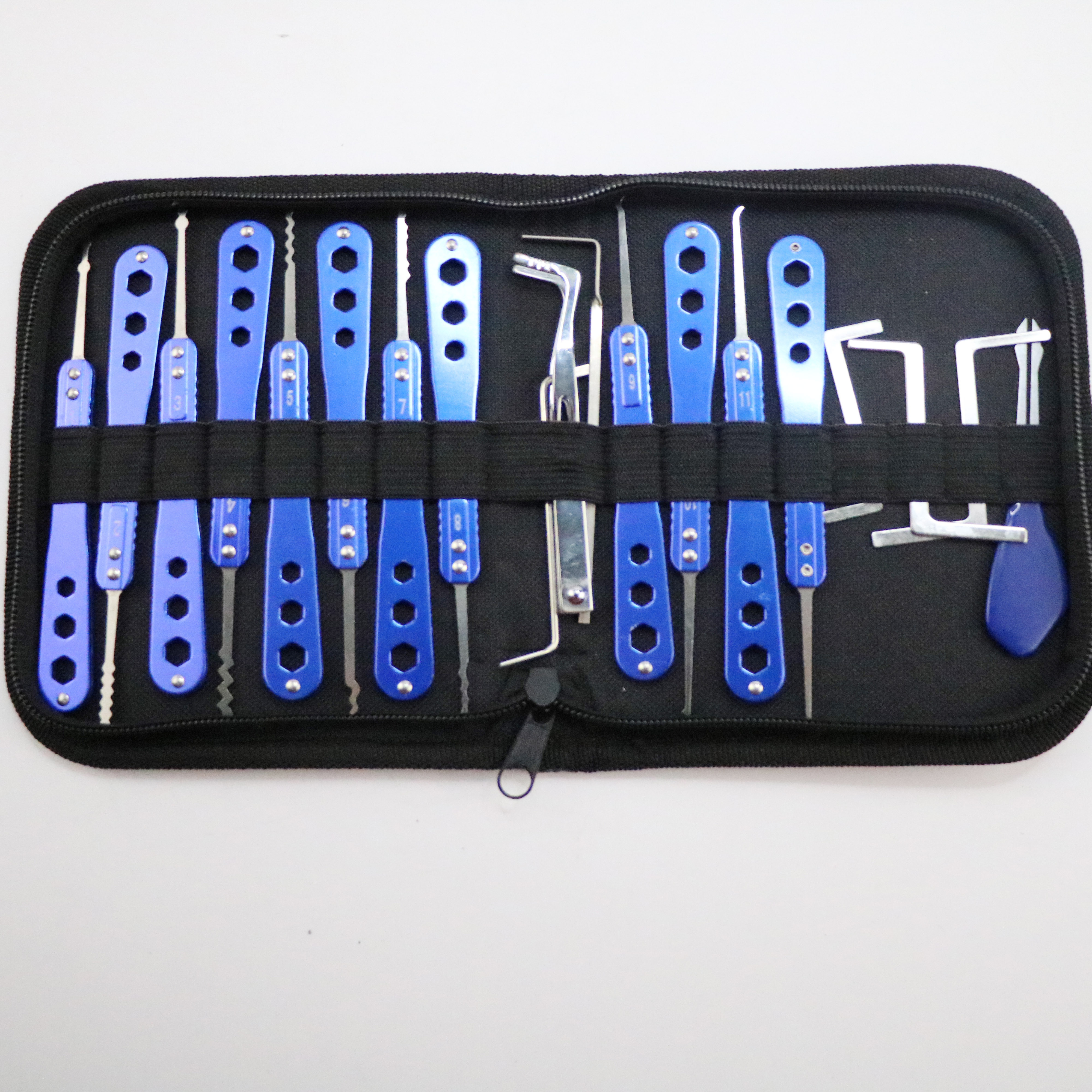 Locksmiths Beginner  three Transparent practice Locks and Credit Card 19pcs Lock Pick Tools Set