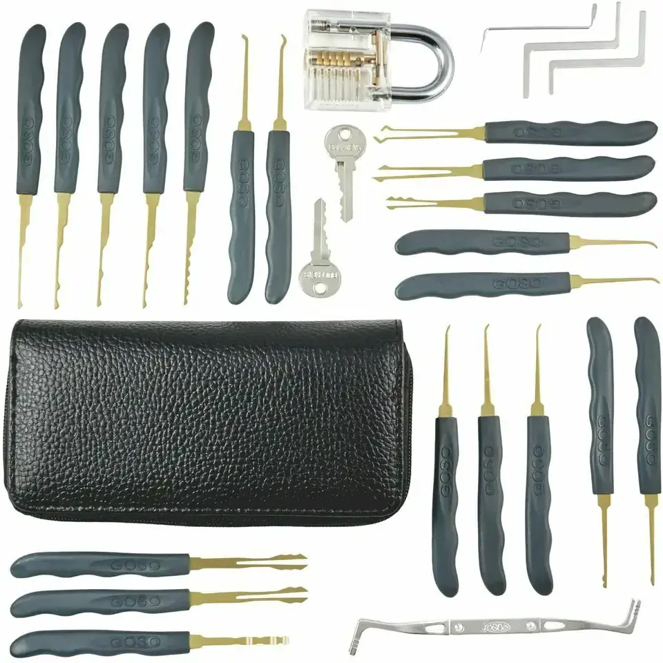 Wholesale 30pcs locksmith lock picking one transparent padlock card locksmith tool lock pick set