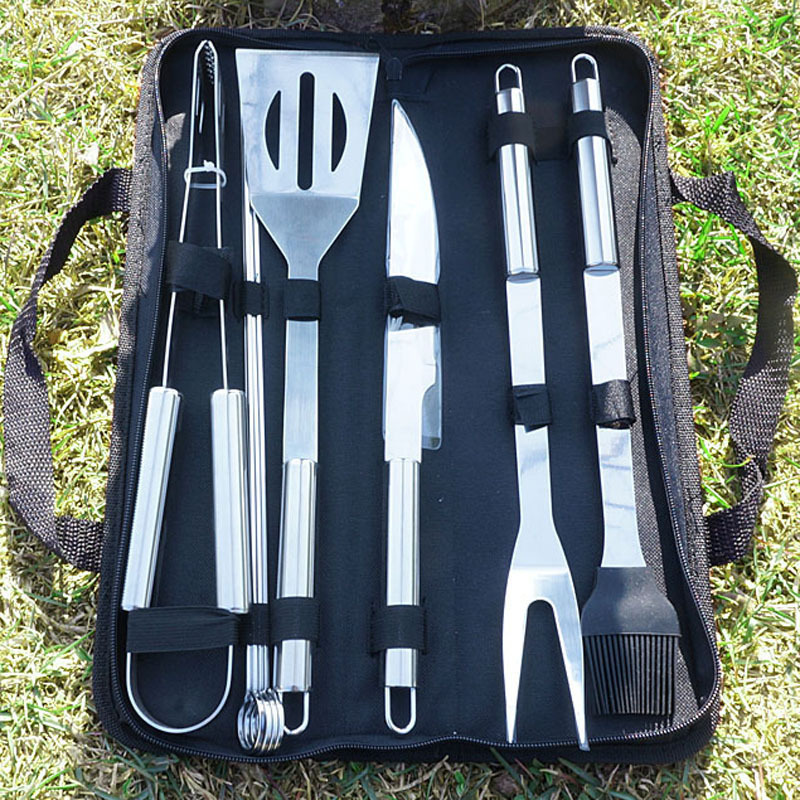 High quality stainless steel 9 PCS BBQ grill tools snap on tools bbq set wity nylon bag