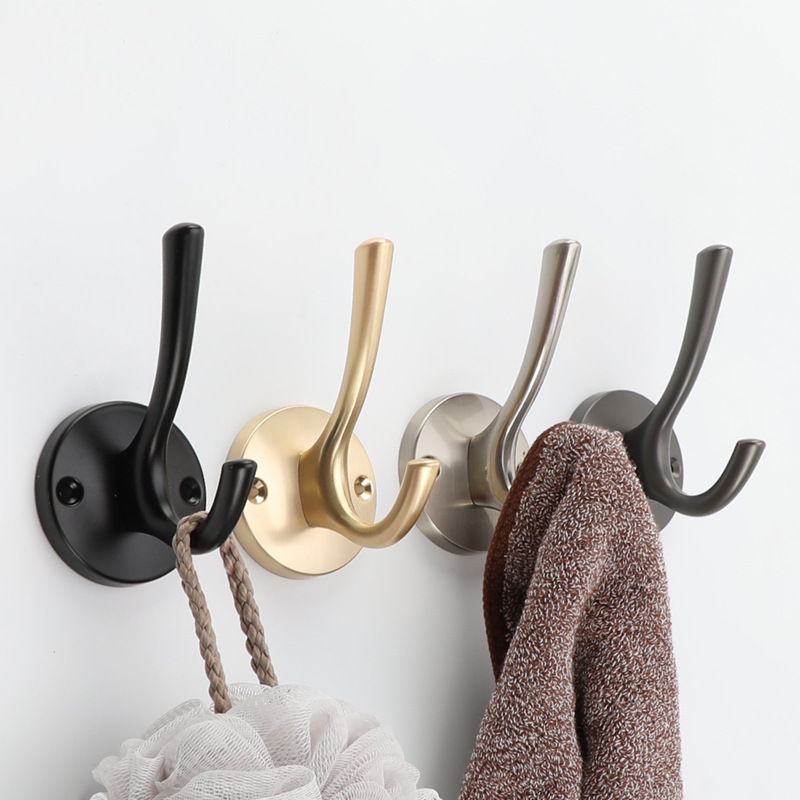 Factory Wholesale Clothes Hooks Zinc Alloy Wall Mounted Hooks for Hanging Coats Bags Hat Clothes Hooks