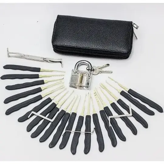 Wholesale 30pcs locksmith lock picking one transparent padlock card locksmith tool lock pick set