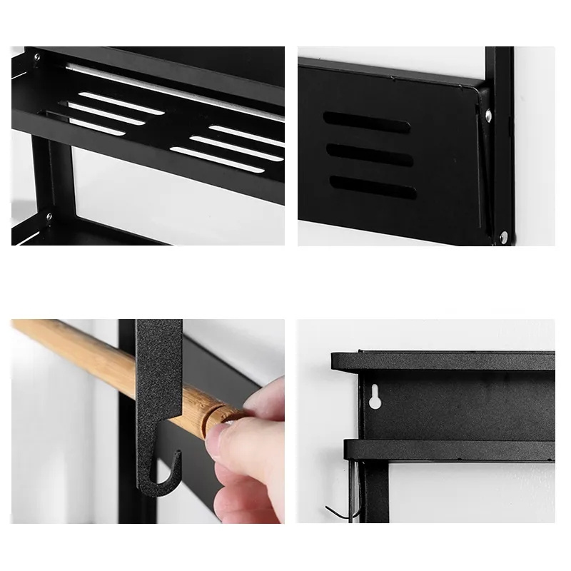 Magnetic Fridge Spice Shelf Rack Kitchen Refrigerator Side Shelf Wall Mount Storage Organizer Paper Towel Holder