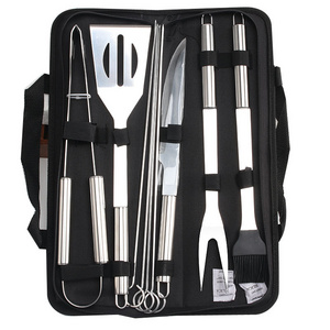 High quality stainless steel 9 PCS BBQ grill tools snap on tools bbq set wity nylon bag