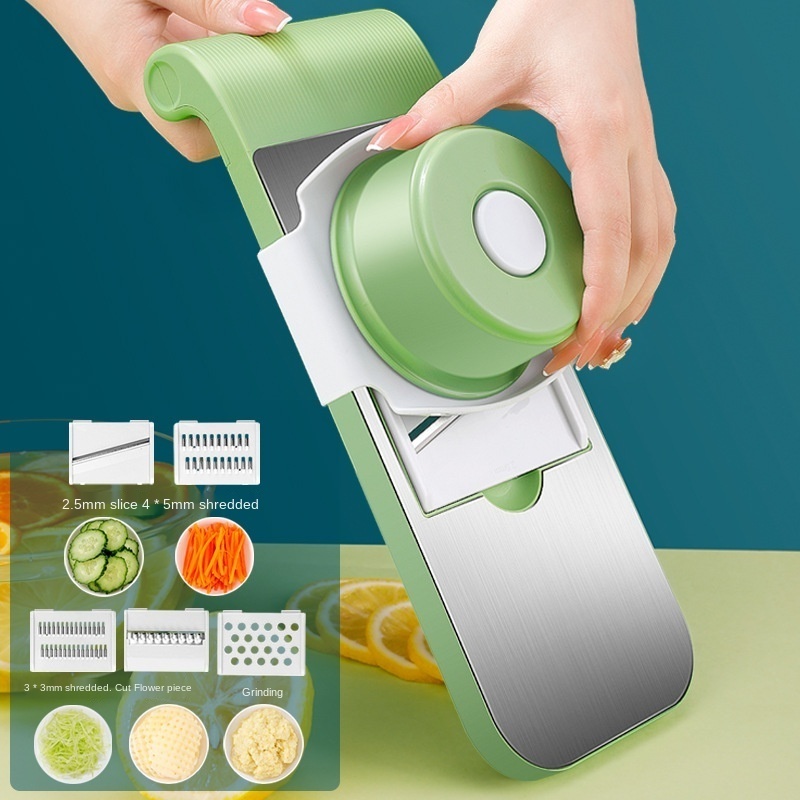 New Multifunctional Vegetable Cutter Potato Shreds Artifact 5 Blades Creative Kitchen Household Large Slicer Grater Scraper