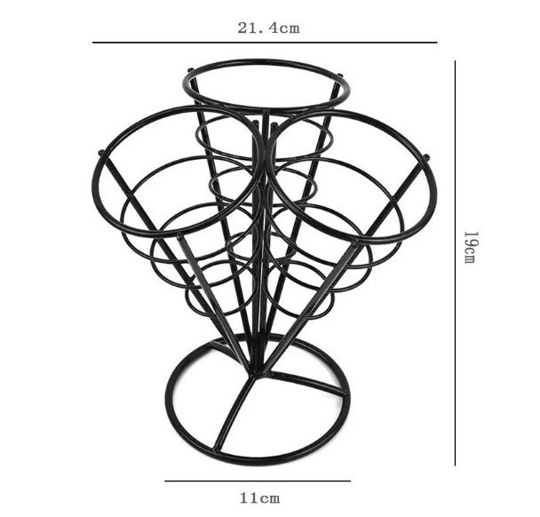 3 Cones Holder Stand French Fries Stand Cone Basket Fry Holder