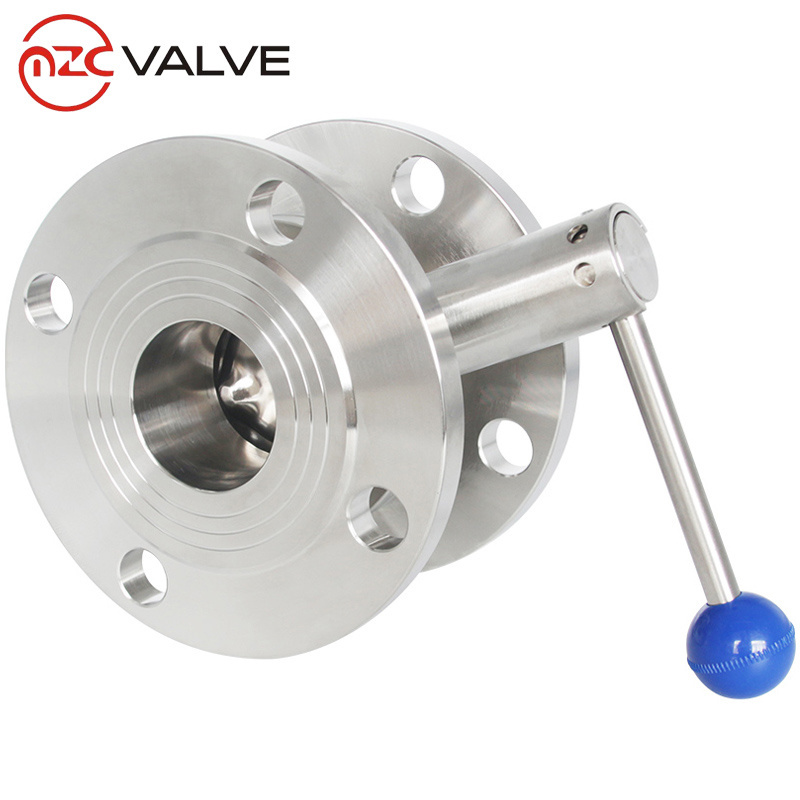 Stainless Steel 304 American standard  Flanged Sanitary Butterfly Valve