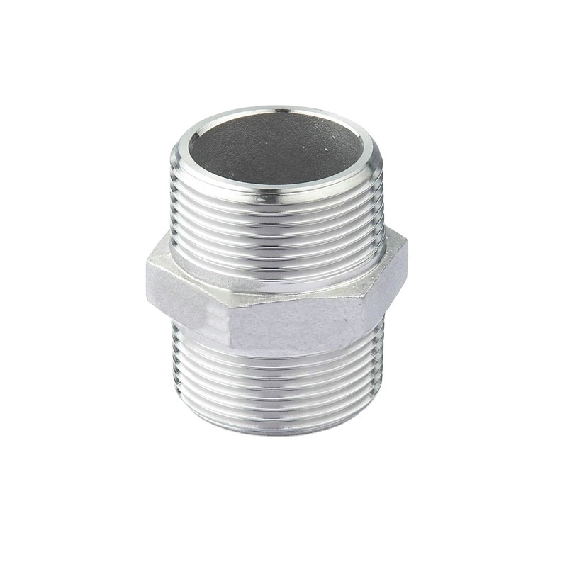 Stainless 1 Inch Stainless Steel Pipe Fittings Two Male Threaded Pipe Nipple SS304 Hex Nipple