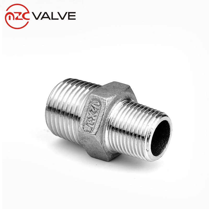 Stainless 1 Inch Stainless Steel Pipe Fittings Two Male Threaded Pipe Nipple SS304 Hex Nipple