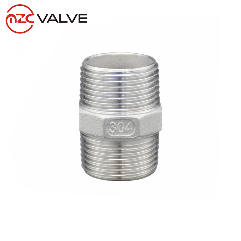 Stainless 1 Inch Stainless Steel Pipe Fittings Two Male Threaded Pipe Nipple SS304 Hex Nipple