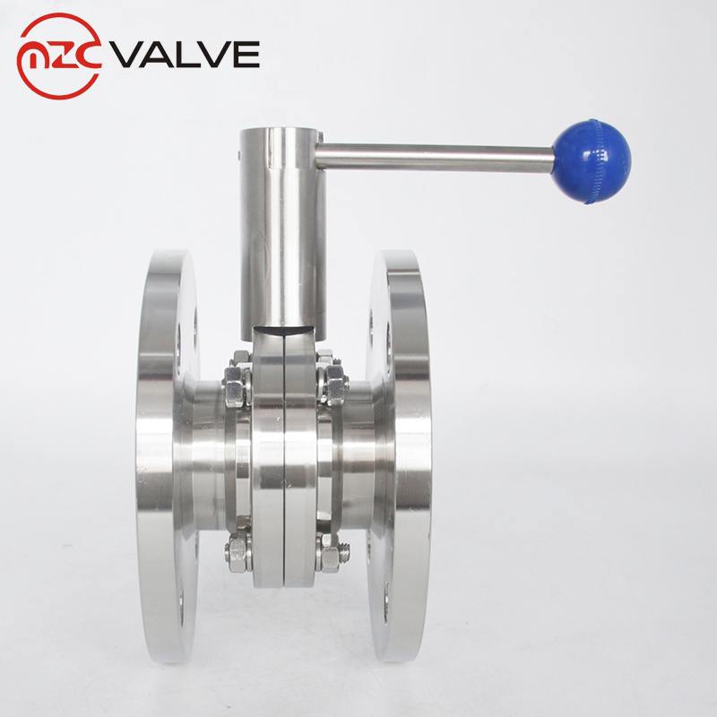 Stainless Steel 304 American standard  Flanged Sanitary Butterfly Valve