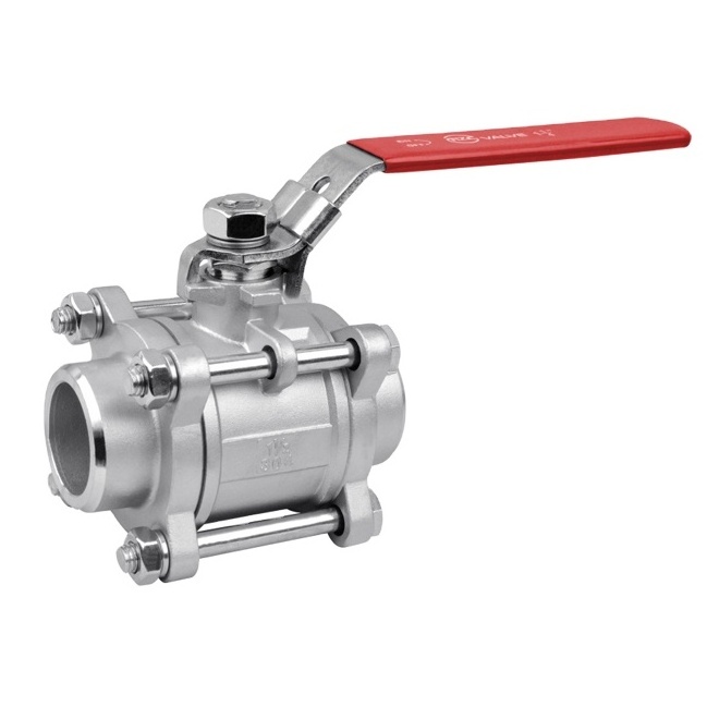 3PC Stainless Steel 304 Butt Welding Ends 1000WOG Metal Sealing Ball Valves