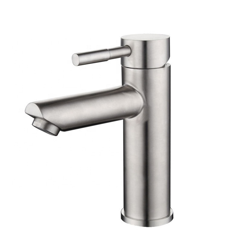 Bathroom Faucet Brushed Nickel One-Handle Modern one Hole SUS304 Stainless Steel Bathroom Sink Water Tap Lavatory Faucet