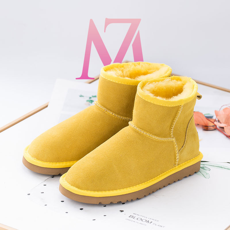 US popular winter warm ankle boots for women sheepskin fur lining snow Women's Boots for women kids baby