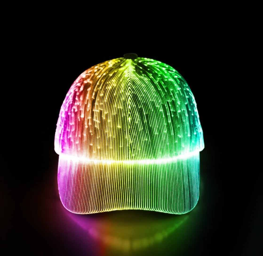 Glow In The Dark Rechargeable Custom Panel Baseball hat Wholesale with good quality and price