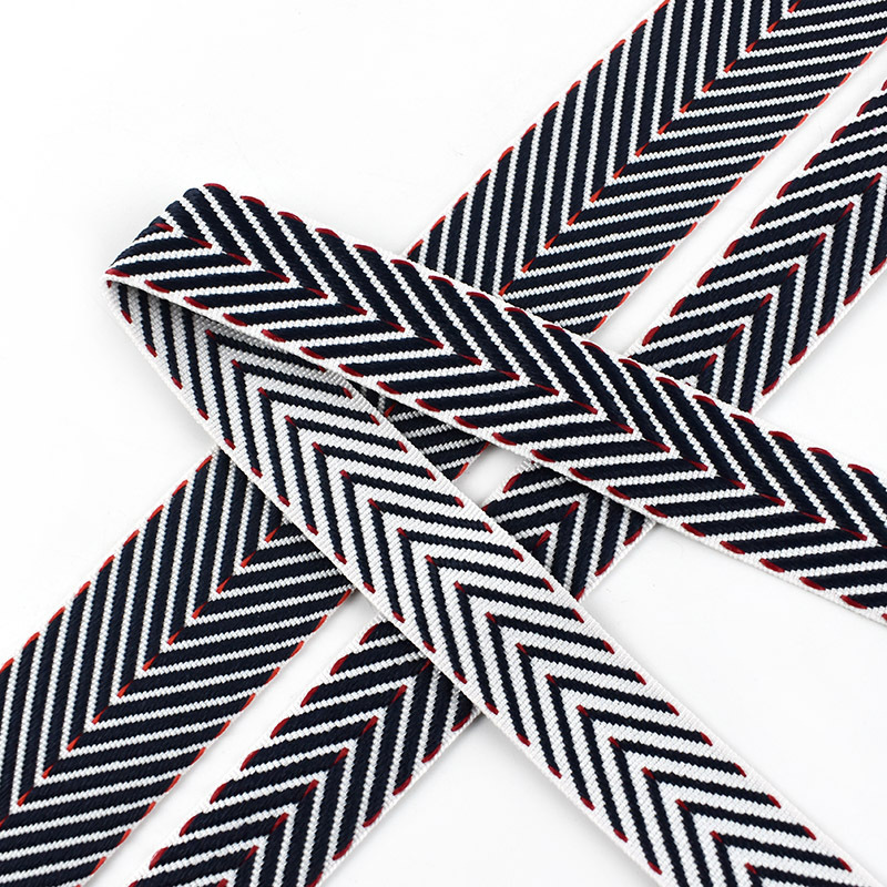 Deepeel RD040 2.5/3/4CM Webbing Garment Accessories 1 Inch Striped Webbing Embroidery Fabric  Wide Cotton Webbing