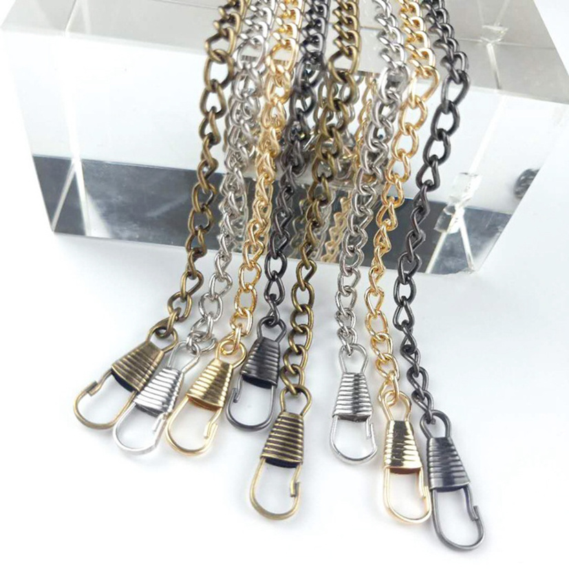 Deepeel AL011 100/120cm Thin Bag Chains Accessories For Bag Iron Chain With Hook Buckles