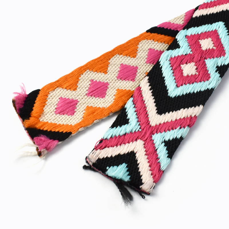 Deepeel RD059 3.8/5cm Garment Accessories Colorful Ethnic Style Jacquard Shoulder Strap Webbing