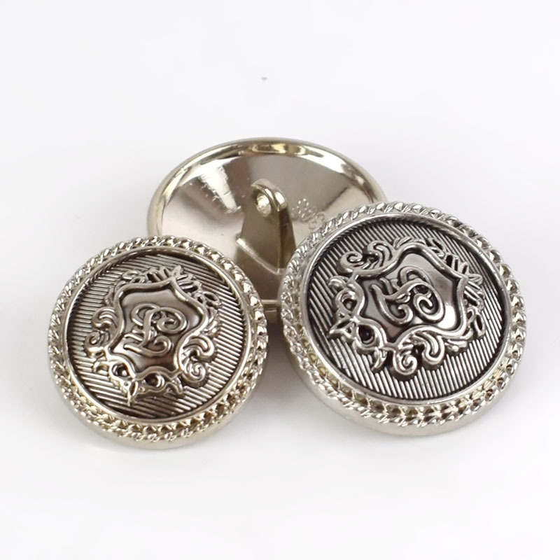 Deepeel D2-17 Coat Jacket Jeans Decor Accessory DIY Clothes Sewing Crafts Silver Retro Design Alloy Buttons