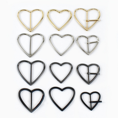 Deepeel BF919 20-40mm Luggage Hardware Accessories Bag Strap Pin Buckle Decoration Heart-Shaped Alloy Tri-Glide Buckles