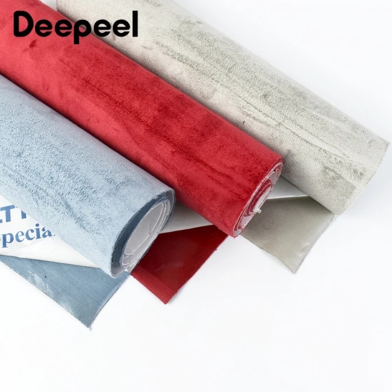 Deepeel FA404 100*149cm Hardware Cloth Suede Self-adhesive Fabric Repair Patch Adhesive Synthetic Leather Cloth for Car Interior