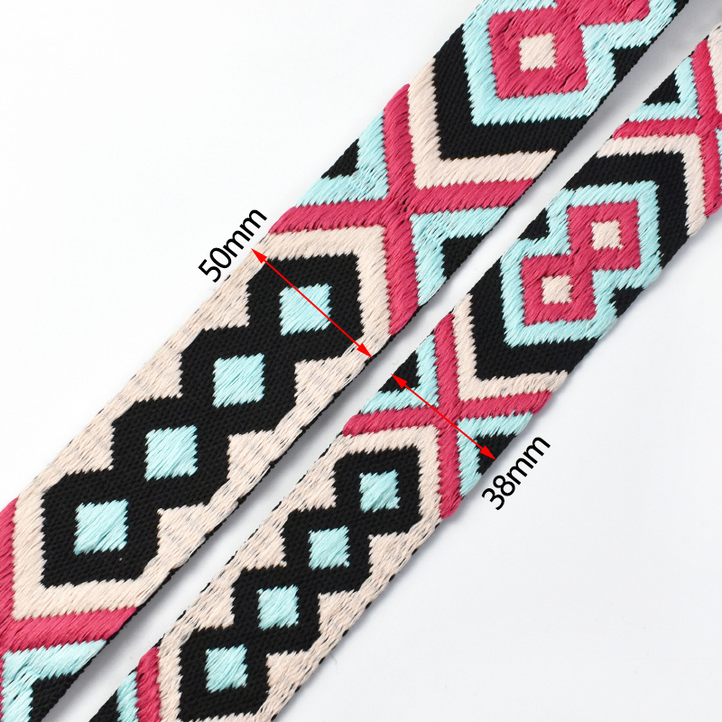 Deepeel RD059 3.8/5cm Garment Accessories Colorful Ethnic Style Jacquard Shoulder Strap Webbing