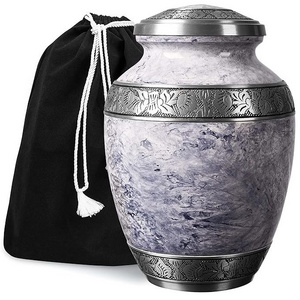 Water Falling Moonlight Printed Aluminum Cheap Cremation Urns for human Ashes memorial funeral supplies Brass Metal urn