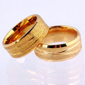 Wholesale Gold Dull Polish Stainless Steel Ring Fashion Jewelry rings for couple