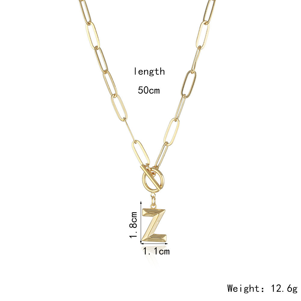 Stainless Steel Gold Plated Initial Letter M Necklace Personalize Name Necklace For Women And Girls From A-Z