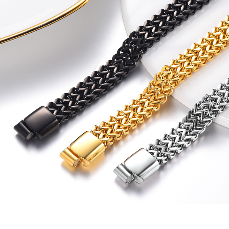 China Manufacturer Hotsale jewelry Magnetic High Polished Stainless Steel  Cuban Curb Chain For Men bracelet