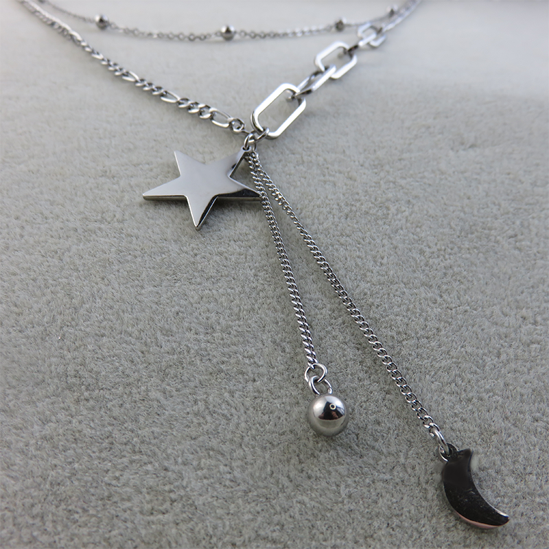 New Ladies Necklace Jewelry Moon Star Stainless Steel Necklace For Titanium Jewellery