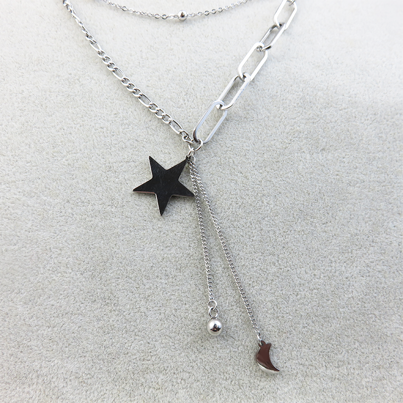 New Ladies Necklace Jewelry Moon Star Stainless Steel Necklace For Titanium Jewellery