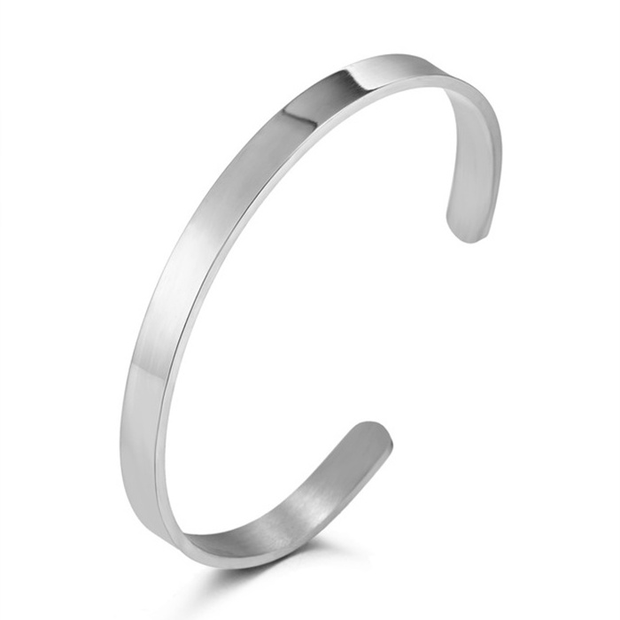 Wholesale high quality personalized stainless steel jewelry custom silver gold plated cuff bracelets bangle