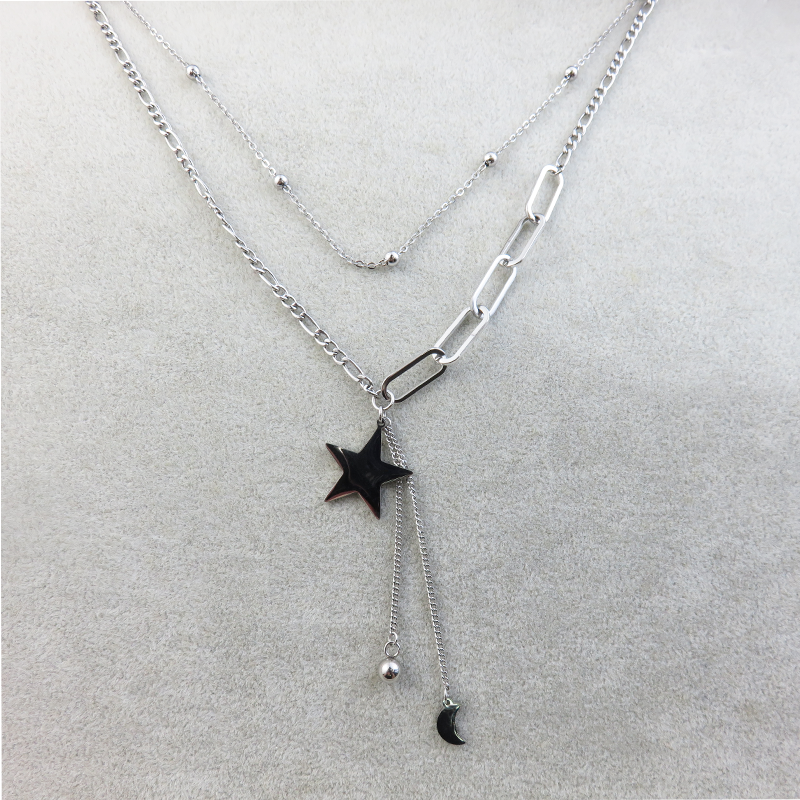 New Ladies Necklace Jewelry Moon Star Stainless Steel Necklace For Titanium Jewellery